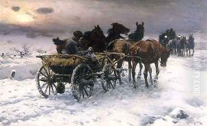 In the Evening Mist by Alfred Wierusz-Kowalski