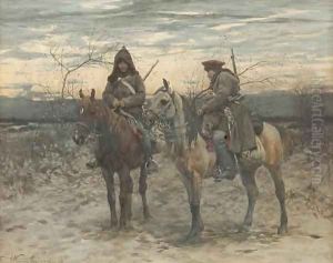 Patrol on Horses by Alfred Wierusz-Kowalski