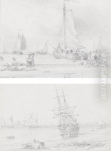 On The Beach At Scheveningen; And Below Greenwich Looking To Blackwall