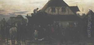 Post Station in a Provincial Town by Alfred Wierusz-Kowalski