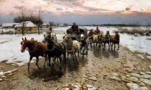 Return Home at Sunset by Alfred Wierusz-Kowalski