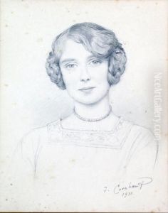 Portrait De Mademoiselle Balezoska by Jean Alexandre Coraboeuf
