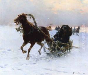 Sledding Caravan by Alfred Wierusz-Kowalski