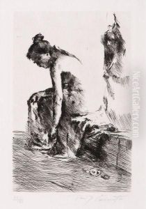 Sitting Girl by Lovis (Franz Heinrich Louis) Corinth