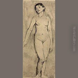 Stehendes Madchen (standing Nude) by Lovis (Franz Heinrich Louis) Corinth