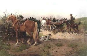 Returning home by Alfred Wierusz-Kowalski