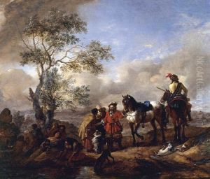 The Halt at a Gypsy Camp by Philips Wouwerman