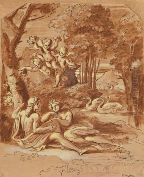 Venus Et Adonis Dans Un Paysage Classique - view 1