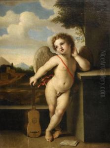 Putti I Antikiserande Landskap by Michel Corneille II