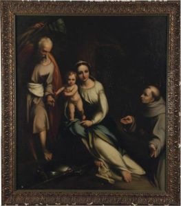 The Rest On The Flight Into Egypt With Saint Francis by Antonio Allegri da Correggio
