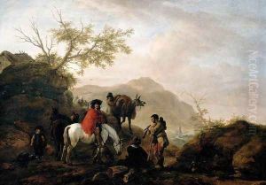 Scene on a Rocky Road 1648-49 by Philips Wouwerman