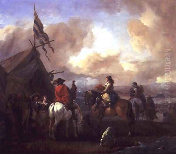 Cavalrymen in a Military Encampment - view 1