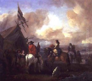 Cavalrymen in a Military Encampment