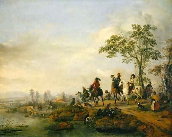 Falconers Return Home from the Hunt, 1658-60 by Philips Wouwerman