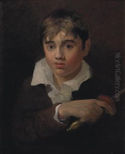 Portrait Of A Boy, Believed To 
Be The Artist's Youngest Brother Henry, As 'young Norval', Bust-length, 
In A Dark Jacket And White Shirt, Holding A Sword Oil On Canvas, Laid 
Down On Panel 22Â¼ X 18 1/8 In