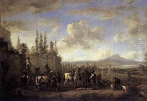 Setting out on the Hunt 1660-65 by Philips Wouwerman