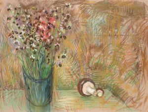 Nature Morte Au Bouquet De Fleurs Et Au Champignon by Etienne Cournault