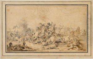 Scontro Di Cavalleria by Jacques Courtois
