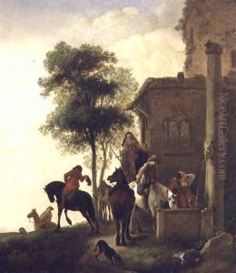 Travellers Watering Their Horses Outside an Inn
