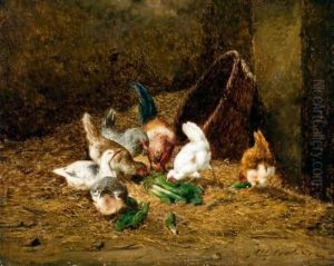 Pluimvee In De Stal by Philibert Leon Couturier