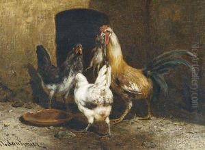 Huhner Im Stall. by Philibert Leon Couturier
