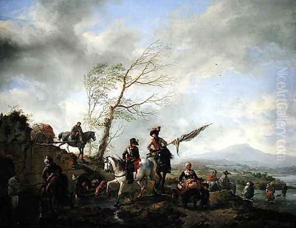 Landscape with Soldiers Watering their Horses - view 1