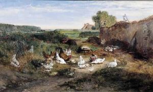 Scene De Basse-cour by Philibert Leon Couturier