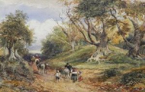 Travellers On A Woodland Road by David Cox
