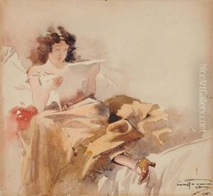 Donna Che Legge by Aurelio Craffonara