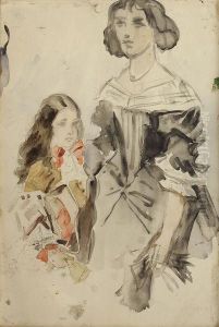 Jeune Fille Recitant Sur Une Scene De Theatre by Tranquillo Cremona