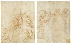 Recto: Design For A Spandrel With Several Putti
