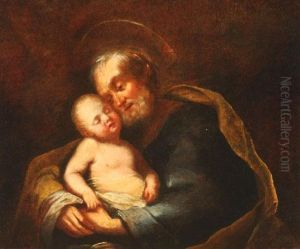 Saint Joseph With The Christ Child by Giuseppe Maria Crespi