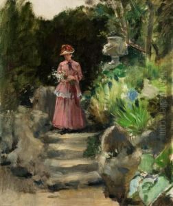 Dame Im Park by Adolphe Crespin