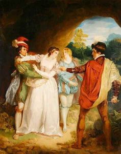 Valentine rescuing Silvia from Proteus, from William Shakespeares The Two Gentlemen of Verona, 1792 by Francis Wheatley