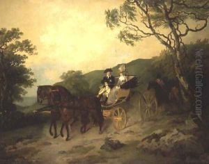6th Earl and Marquis of Antrim with his wife Letitia driving a phaeton in Glenarm Castle park, Ballymena, Co. Antrim by Francis Wheatley