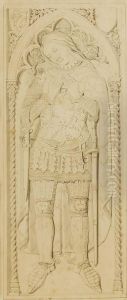 A Stone Carving For The Tomb Of A Knight by Thomas Hartley Cromek