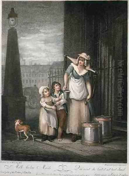 Milk below Maids, plate 2 of The Cries of London, engraved by Luigi Schiavonetti (1765-1810), pub. by Colnaghi & Co., 1793 - view 1