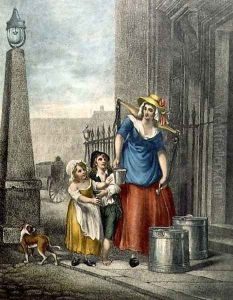 Milk Below Maids, Plate 2 from the Cries of London by Francis Wheatley