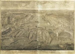 View Of The Construction Of The Pont Neuf Du Louvre