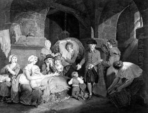 John Howard Esq. (1726-1790) Visiting and Relieving the Miseries of a Prison, engraved by James Hogg, 1790
