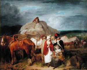 Soldier with Country Women Selling Ribbons near a Military Camp, 1788 by Francis Wheatley
