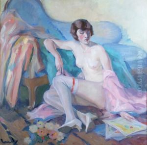 Jeune Fille Assise Au Pied De La Meridienne
