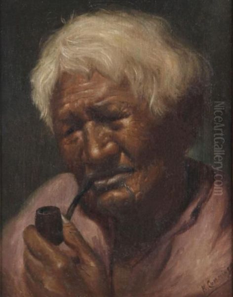 Portrait Of A Maori Woman Smoking A Pipe - view 1