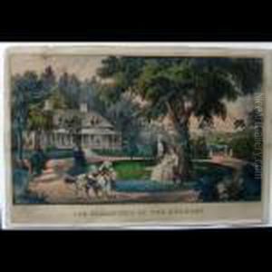 The Pleasures Of The Country - Sweet Home by Currier & Ives Publishers