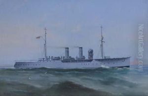 Maltese Warship Passing Valletta