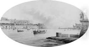 Fishing Vessels In Valetta Harbour, Malta; And Sailing Vessels Leaving Valetta Harbour Fishing Vessels In Valetta Harbour, Malta; And Sailing Vessels Leaving Valetta Harbour