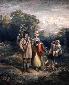The Woodman's Return, engraved by John Whessell (c.1760-1823), pub. by T. Simpson and Darling & Thompson, 1797 by Francis Wheatley