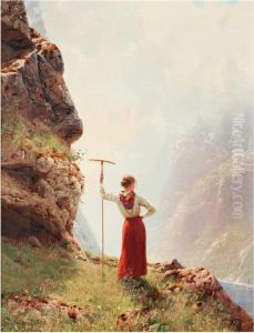 Flicka I Fjordlandskap Flicka I Fjordlandskap