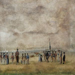 Copenhagen Militia At The Eksercising Ground by Johan Wilhelm Ludwig Dahl