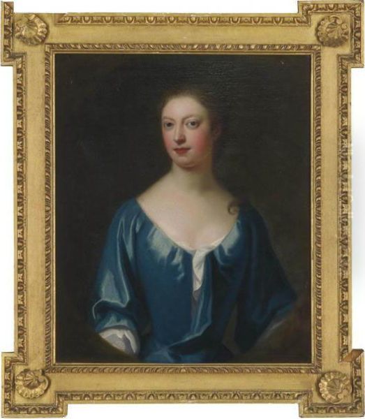 Portrait Of A Lady, Half-length, In A Blue Dress - view 1